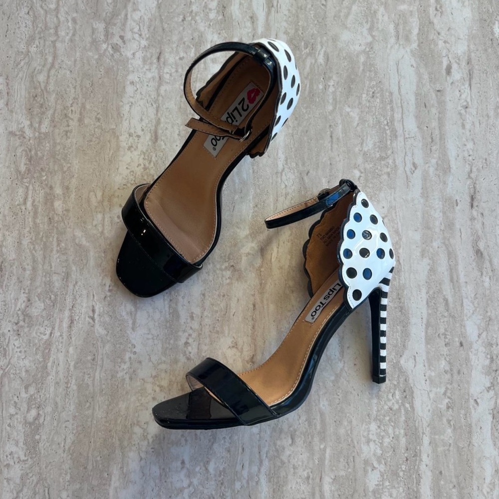 Black and White Polka Dot Heels